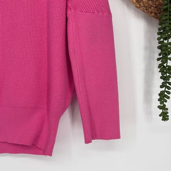 Bluivy Slouch Neck Ribbed Dolman Pullover Sweater Barbie Pink S/M - Picture 11 of 15